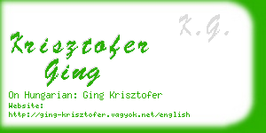 krisztofer ging business card